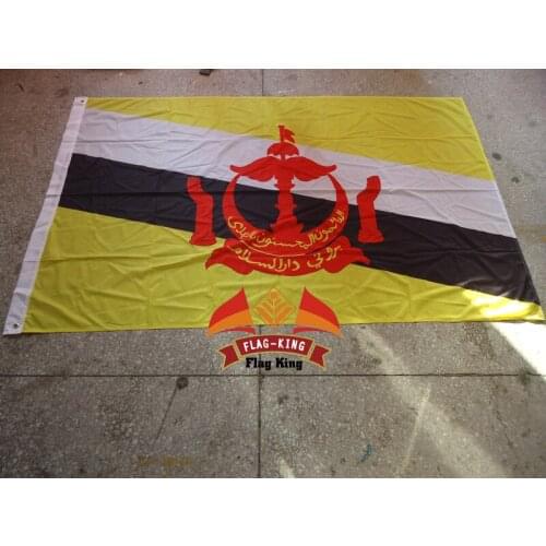 Free shipping 120g/m2 knitted polyster brunei national flag , 90*150 CM,Windbreak, Anti-UV,Digital Printing,flag king