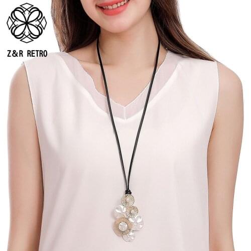 Trend Gold Silver Color Flower Long Chains Pendants Necklace 2021 Fashion Costume Jewelry for Women Collar Chokers Accessories