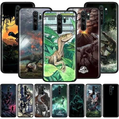 Jurassic Park Dinosaur Case for Xiaomi Redmi Note 9S 8T 8 7 9 9A 9C K30 Pro 8A 7A 6 Black Silicone Phone Cover Sac