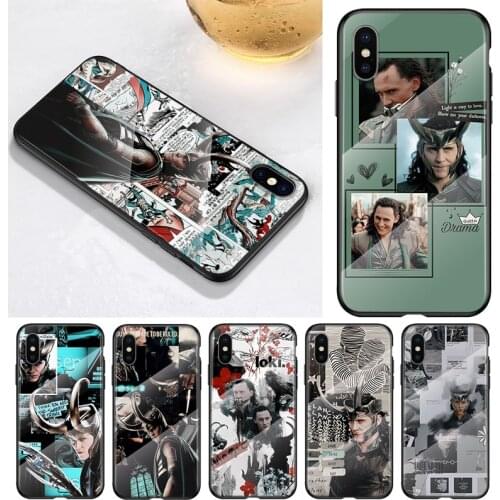 Marvel Avengers Loki For Apple iPhone 12 11 8 7 6 6S XS XR SE X 2020 Pro Max Mini Plus Tempered Glass Phone Case