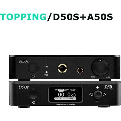 TOPPING D50S Decoder + TOPPING A50S Headphone Amplifier + TOPPING P50 Linear Power Supply