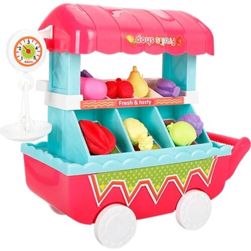 Children play family ice cream truck toy girl 3-6 years old simulation small cart fruit and vegetable car ice cream truck