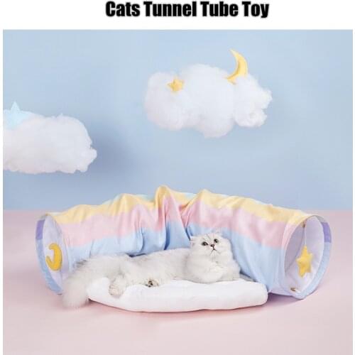 Pet Cats Tunnel Interactive Play Toy Mobile Collapsible Ferrets Rabbit Bed tunnels Outdoor Indoor Toy Kitten Exercising Products