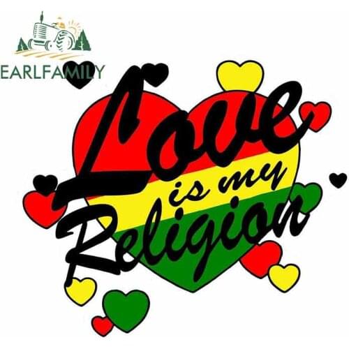 EARLFAMILY 13cm x 11.2cm Funny Car Stickers Car Decal Rasta Reggae JAH Lion of Judah One Love Rastafarai Car Accessories