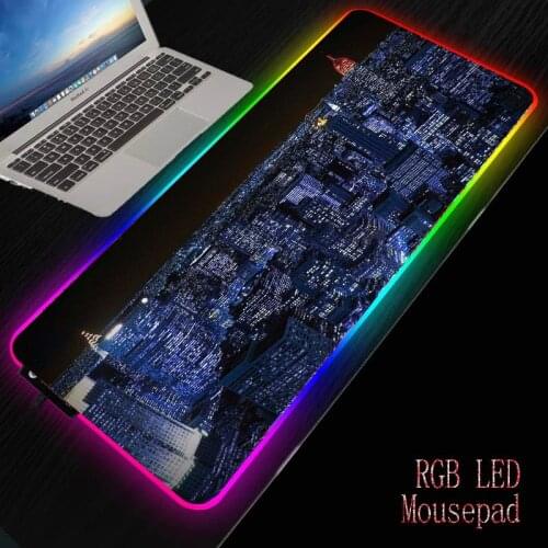 MRGBEST New York City Landscape Pad Gaming Mouse Pad RGB LED desktop rubber Mouse-pad all size for Gamer