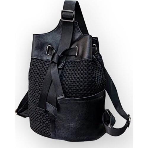 Itb Cowhide Leather Women Backpack Branded 2020 Personalized Bucket Nylon School Backpack Drawstring Bag Bagpack Dropshipping NE