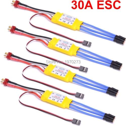 New Arrival 30A Brushless Speed Controller w/ 2A 5V BEC RC ESC soldered with T plug and 3.5mm Banana Connector for Multicopter