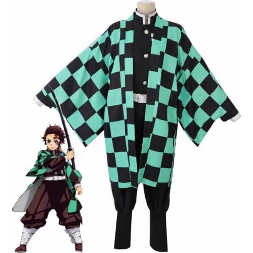 Anime Costume Demon Slayer Cosplay Tanjirou Kamado Cosplay Costume Kimetsu no Yaiba Men Kimono Halloween Costume