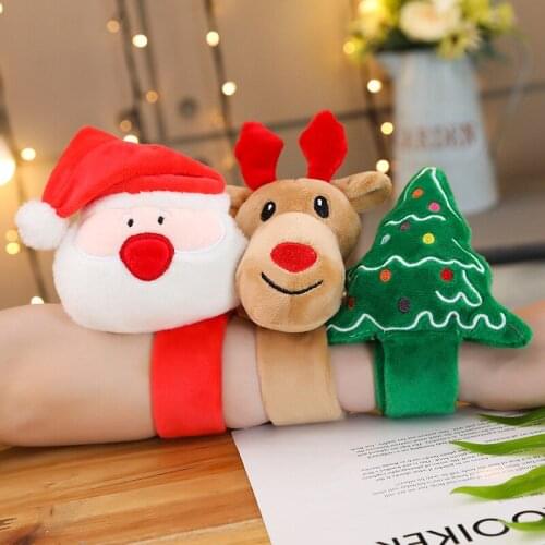 Cute Cartoon Bracelet Christmas Plush Toy Doll Christmas Tree Santa Claus Elk Doll Childrens Holiday Gift Christmas Decoration