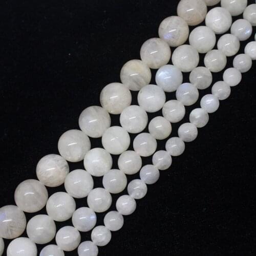 Mini. order is $7!8-14mm Natural Moonstone glowing Blue Round Loose Beads 15"