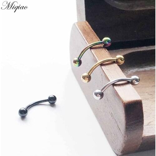 Miqiao 2pcs Hot Sale Classic Double Ball Multifunctional Nose Nail Tongue Nail Eyebrow Nail Body Piercing Jewelry