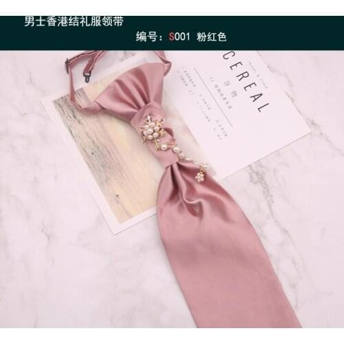 Diamond-studded mens bow tie groom match white black cashew tie dinner suit knot wedding dress Hong Kong knot