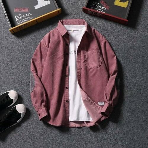 Men Jacket Coat Japanese Vintage Casual Corduroy Cardigan Shirts Outwear Tops Solid Color Fashion Trend Simple 2020 Hot Sale New