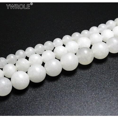 Natural Dull Polish Matte White Jades Round Stone Beads For Jewelry Making DIY Bracelet Necklace 6/8 mm Strand Wholesale Lots