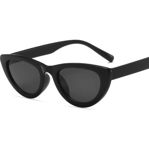 Luxury Brand Designer Cat Eye Sunglasses Women Vintage Triangle Sun Glasses For Female Small Frame Cateye Oculos Vintage Black