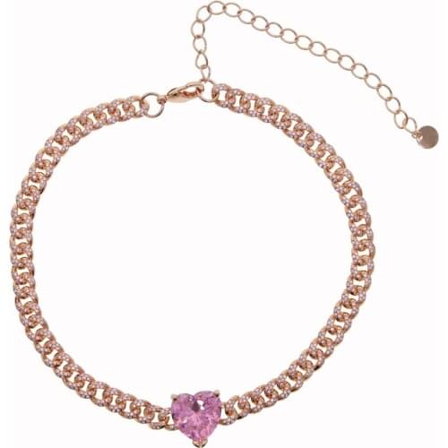 New hoip hop choker Necklace Puffed Marine Chain 32+10cmn Hip hop Link 2 Colors Multicolor Fashion heart Choker Charm Jewelry