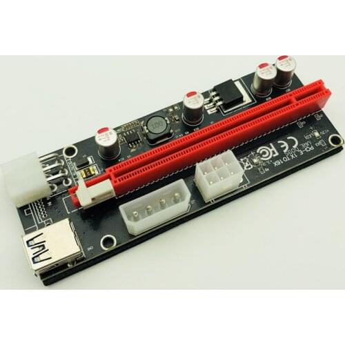 Riser 009s PCI Express PCI-E 1x to 16x Riser Card Extender Adapter USB 3.0 Cable 6pin 4pin molex for BTC Miner Antminer Mining