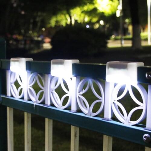4pcs LED Solar Path Stair Lights IP65 Waterproof Outdoor Garden Yard Fence Wall Lawn Landscape Lamp Staircase Night Light