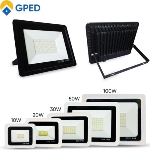 LED Flood Light 10W 20W 30W 50W 100W IP66 Waterproof Outdoor Wall Lamp AC85-265 Floodlight Spotlight Garden Lamp