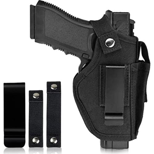 Tactical Pistol Gun Holster Concealed Carry IWB OWB Holster with Belt Metal Clip Magazine Pouch Left/Right Hand Universal