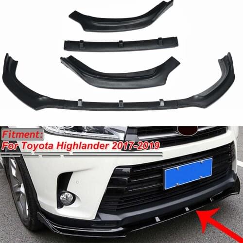 High Quality Car Front Bumper Splitter Lip Molding Cover Spoiler Diffuser Guard Protection For Toyota Highlander 2017 2018 2019
