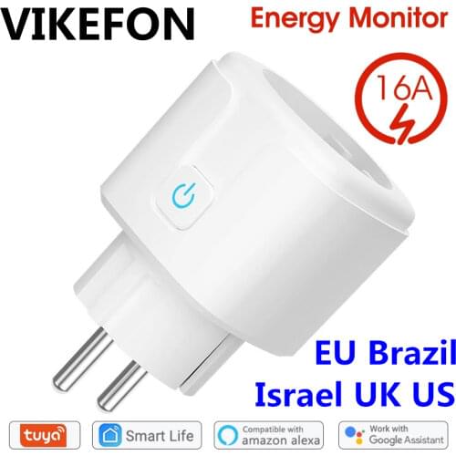 WiFi Smart Plug 16A EU Brazil Socket Tuya Smart Life APP Support Alexa Google Home Assistant Voice Control Power Monitor Timing