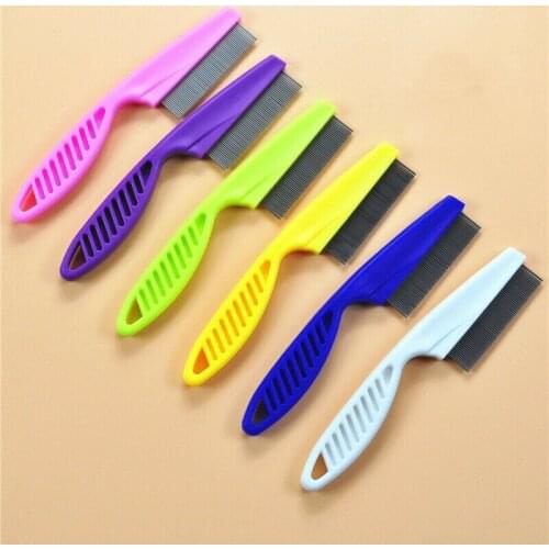 1pc Pet Animal Care Comb Protect Flea Comb for Cat Dog Pet Stainless Steel Comfort Flea Hair Grooming Comb 14cm 18.5cm