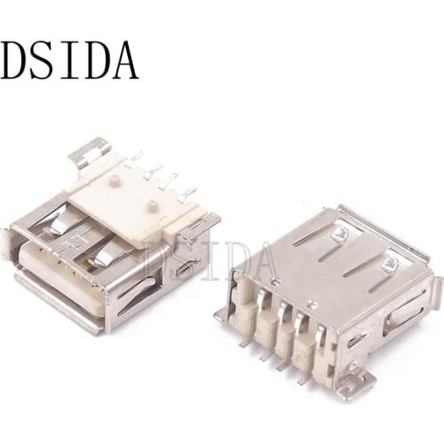 10pcs USB female seat AF SMD connector Full SMD 4PIN USB Type A Socket