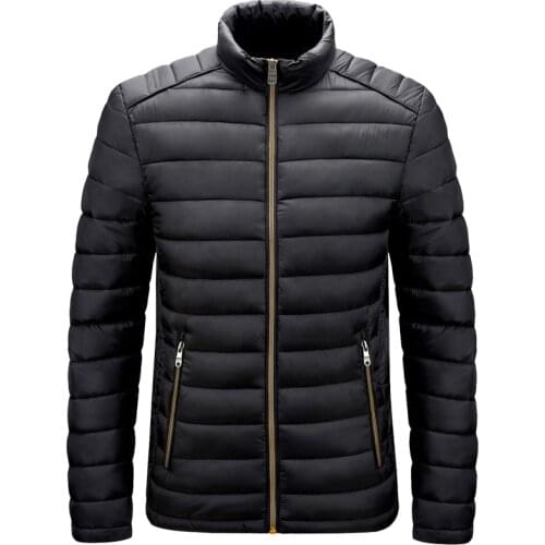 2021 Brand Spring Warm Jacket Men Autumn Thin Lightweight Parkas Mens Fashion Casual Slim Windbreak Cotton Padded Down Coat Men