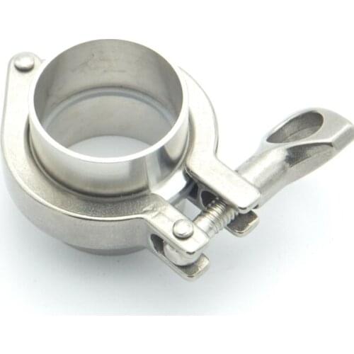 304 Stainless Steel Sanitary Pipe Fitting Set 45mm Pipe OD Sanitary 2" Tri Clamp Weld Ferrule + Tri Clamp + Silicon Gasket