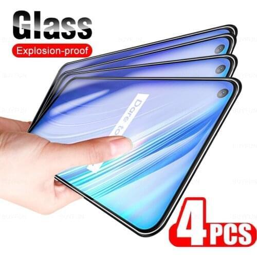 4Pcs Tempered Protector Glass For Oppo Realme 6i 6 6s 5 On Realmy 5pro 6proTransparent Protective Safety Phone Screen Cover Film