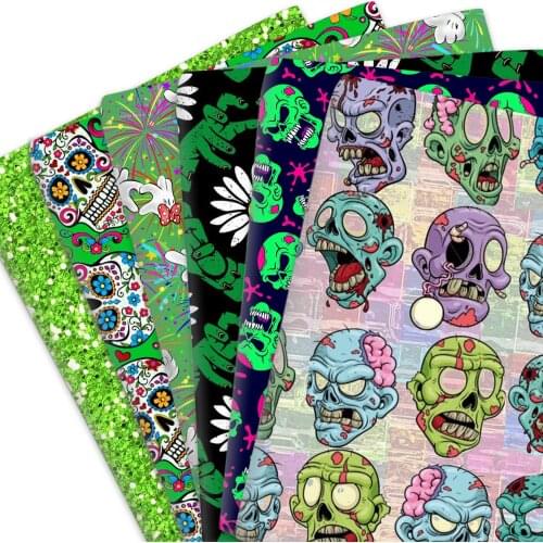 50*145cm Halloween Skull Skeleton 100% Pure Or Polyester Cotton Material Patchwork Sewing Fabrics Quilt Needlework DIY Cloth