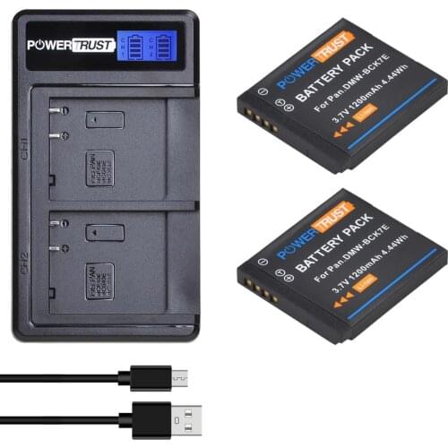 DMW-BCK7 DMW-BCK7E Battery and Charger for Panasonic DMW-BCK7PP NCA-YN101G Lumix DMC-FP5 DMC-FP7 DMC-FH2 DMC-FH5 DMC-FH24 FH25