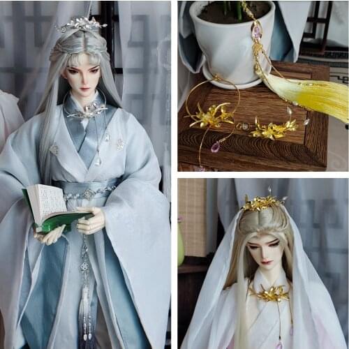 1/3 BJD Doll Wig Accessories Ancient Costume Necklace With Hairwear Set Hairpin Hair Crown Head Accessories for BJD/SD Boy &Girl