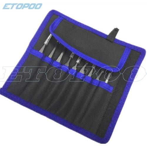Round - edged stainless steel anti - static black tweezers with pointed elbow canvas set 9 pcs