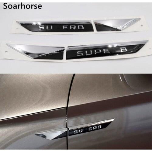 Car Refitting Sticker For Skoda Superb 3D Chrome ABS Fender Side Blade Emblem Badge 3VD853632 3VD853431