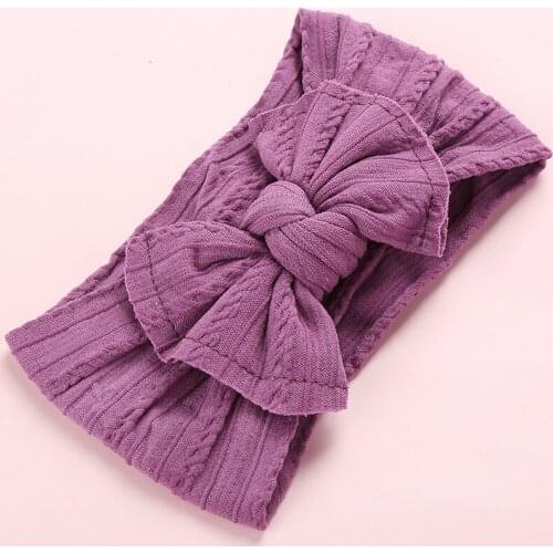 Baby Girls Bows Nylon Headbands Cable Knit Elastic Wide Knot Cotton Turbans Headwraps Infants Girls Head Bands Hair Accessories