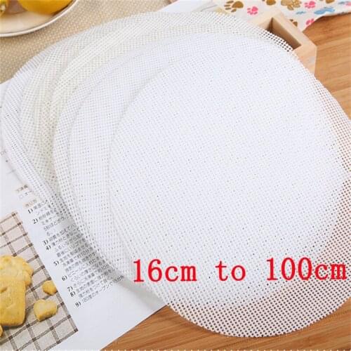 White Round Dumplings Mat Steamed 1Pc big Silicone Steamer Non-Stick Pads Buns Baking Pastry Dim Sum Mesh Kitchen Cooking Tools