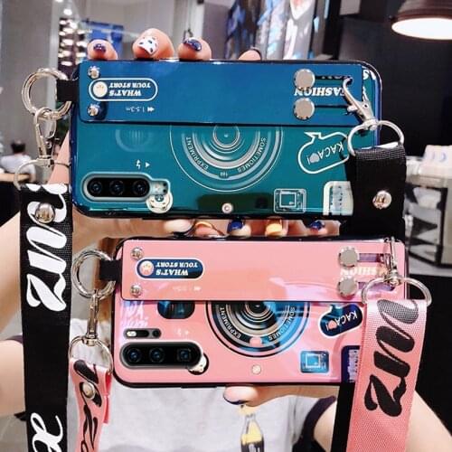 Blue Light Case for Huawei Honor 9X 20 Pro Lite P Smart 2019 Y7 2019 Y6 2019 P30 Lite P30 Pro Nova 4e Cover Camera with Strap