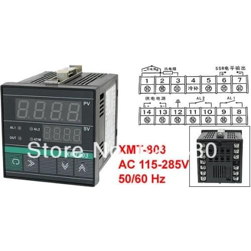 XMT-803 AC 110V 220V 115-285V SSR Output PV SV LCD Display Alarm PID Digital Temperature Controller Meter