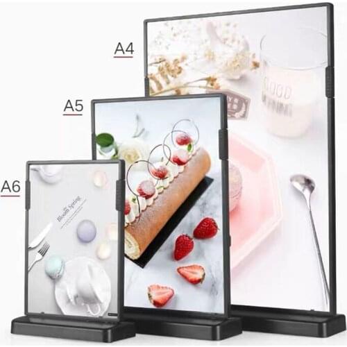 A6 Portrait Acrylic Stand Up Card Sign Holder Menu Display Holders Desktop Poster Racks Stand for Restaurants Hotels Supplier