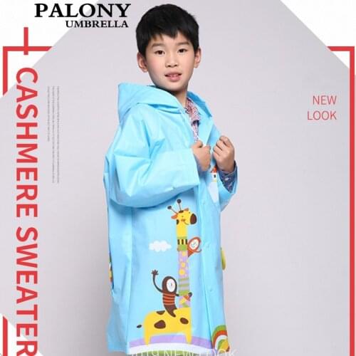 Childrens Raincoat Boys And Girls Poncho Three Colors Cartoon Design Cute Waterproof Walking Outdoor