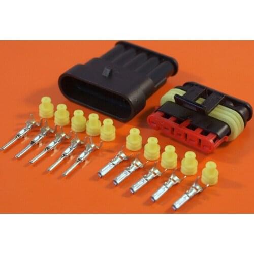 FOR AMP Superseal Waterproof Electrical Connector Kits - 5 Way - 12/24v