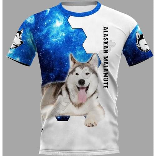 PLstar Cosmos Alaskan Malamute 3D Printed t-shirt Harajuku Streetwear T shirts Funny Animal Men For Women Short Sleeve 02