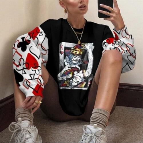 Black Classic Vintage Graphic Crewneck Sweatshirt Women Teens Girls Oversized Loose Casual Pullovers Plus Size 2020 Autumn New