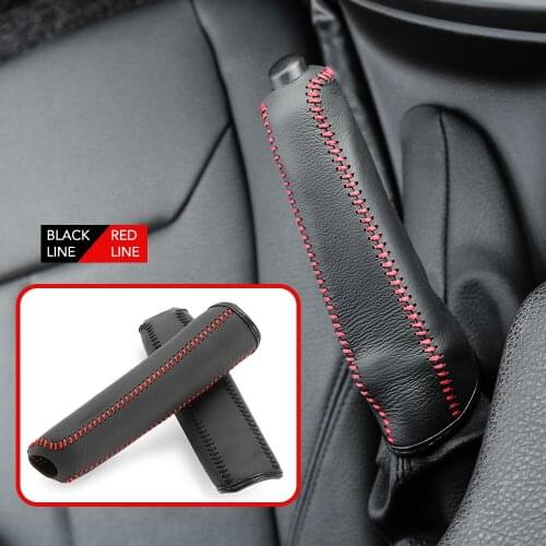 Leather Hand Brake Cover Protective Sleeve for HYUNDAI IX35 Solaris For Skoda Opel Mokka kia sportage for audi a4 volvo