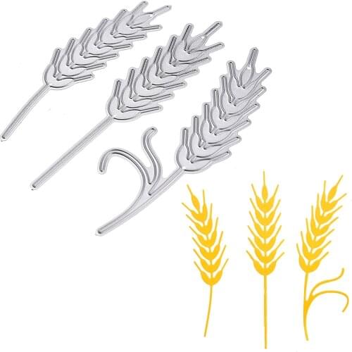 Cut Die Mold Stencils Die Cuts Embossing Album Paper Art Craft Straw Wheat Plant Dies 3pcs Metal Cutting Dies Scrapbooking
