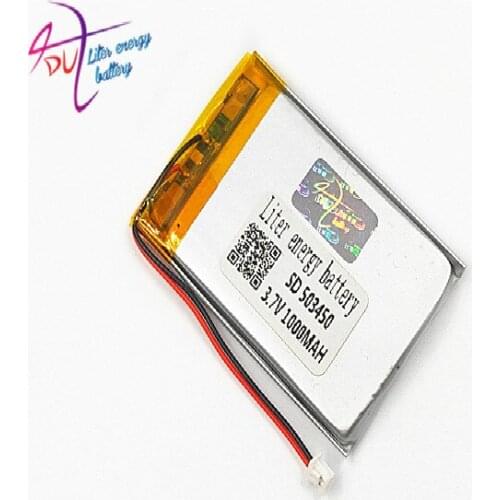 JST ZH 1.5mm 2pin 503450 10 pcs 3.7V 1000mAh Lithium Polymer LiPo Rechargeable Battery Li cells For Mp3 DVD PAD camera speaker