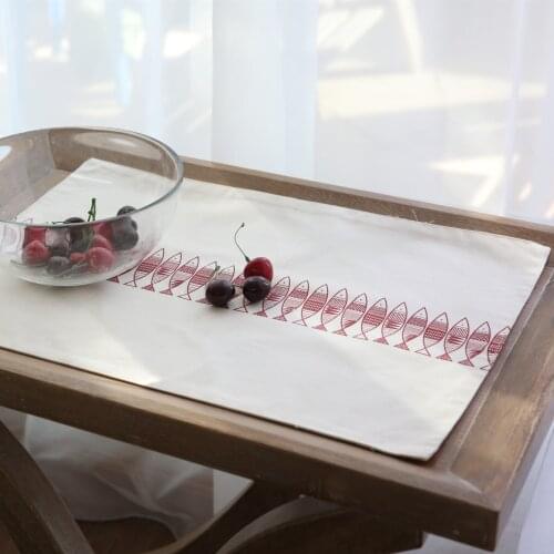 Dream NS Nordic simple fish meal mats Fabric napkins Cotton linen cloth Western background double layer