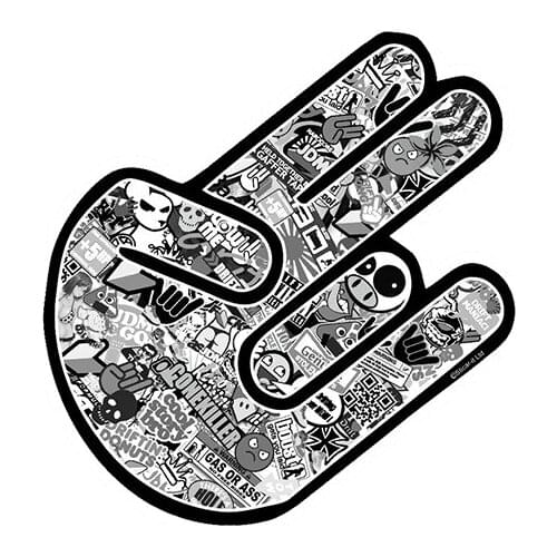 New interesting The Shocker Hand B&W Sticker Bomb Car Stickers Vinyl Decals Cover Scratches Waterproof PVC 15cm X 15cm